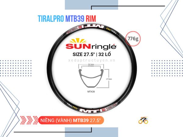 NIỀNG XE ĐẠP - TIRAL PRO MTB39 DH – 27.5” MTB - THẮNG ĐĨA - 32L