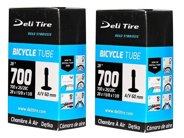 RUỘT XE ĐẠP - DELI 700c - 700x25-28 (VAN LỚN 48MM)