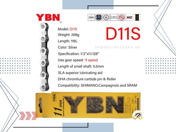 SÊN XE ĐẠP ROAD / MTB - YBN 11S (11 TỐC ĐỘ) - 116 MẮT