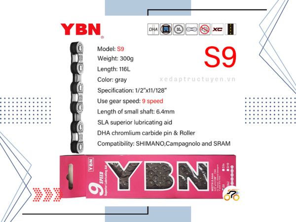 SÊN XE ĐẠP MTB/ROAD - YBN S9 (9 TỐC ĐỘ)