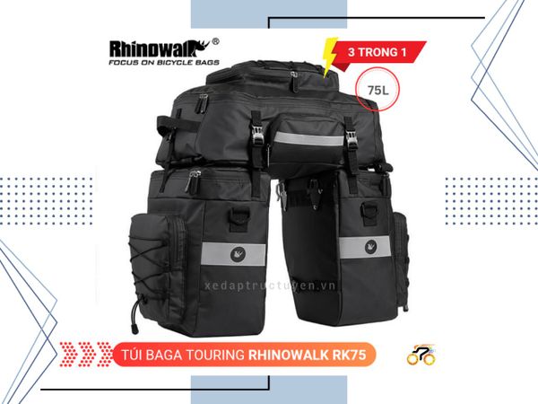 TÚI BAGA - RHINOWALK RK75 - TOURING 3 TÚI (THÁO RỜI) - 75L