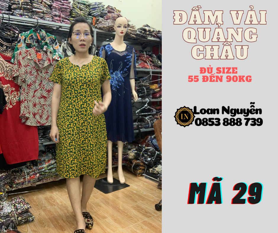 Đầm Fom chữ A 55 đến 85kg OK