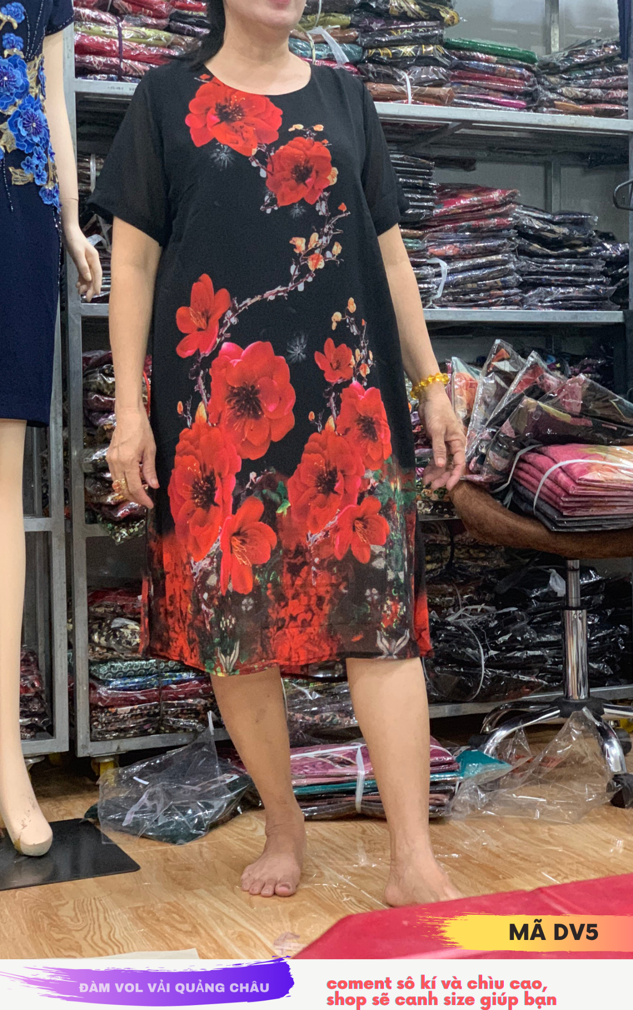 Đầm vol vải quảng châu