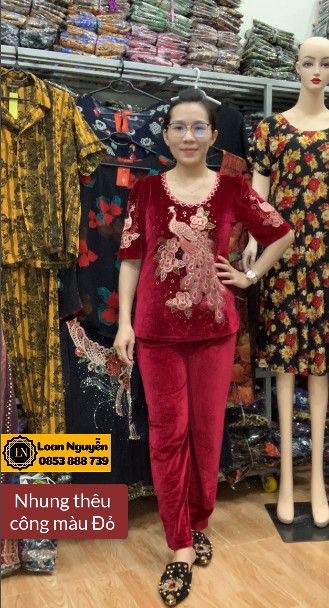 Bộ nhung B14 thêu Công