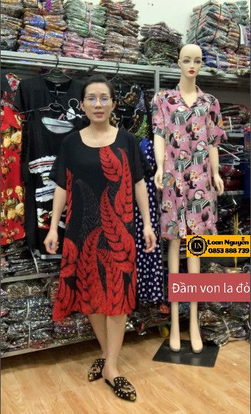 Đầm von lá đỏ lớn DV18