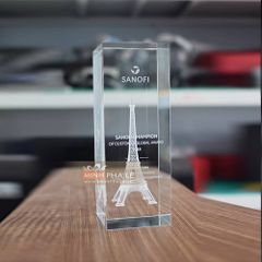 Khối pha lê 3d tháp Eiffel 3D-027