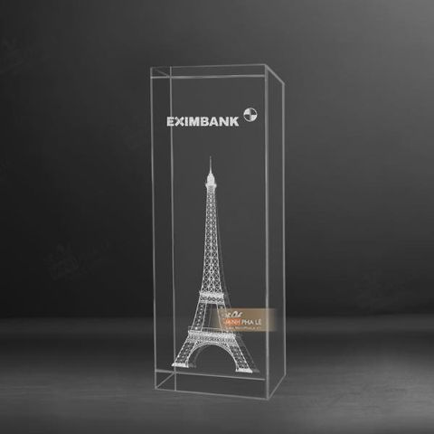 Khối pha lê 3d tháp Eiffel 3D-027