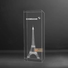 Khối pha lê 3d tháp Eiffel 3D-027