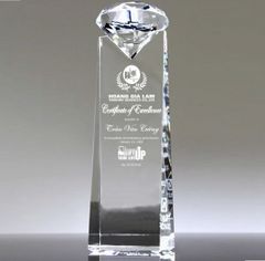 Cúp pha lê kim cương cao 25cm N102