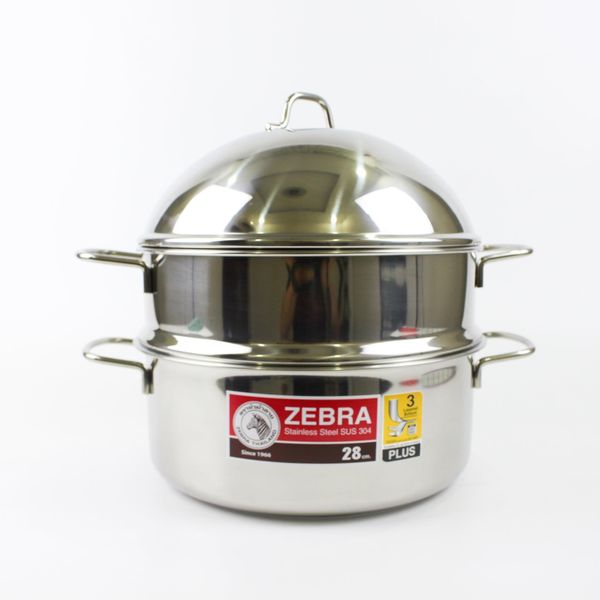 Nồi hấp inox 304 nắp vòm Zebra 28cm - Thái Lan