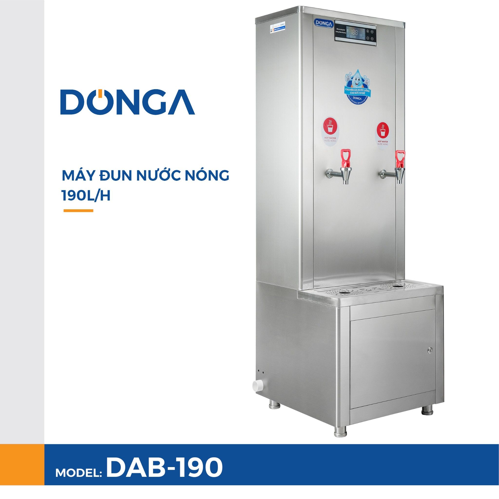 may dun nuoc nong tu dong donga dab 190 190l h