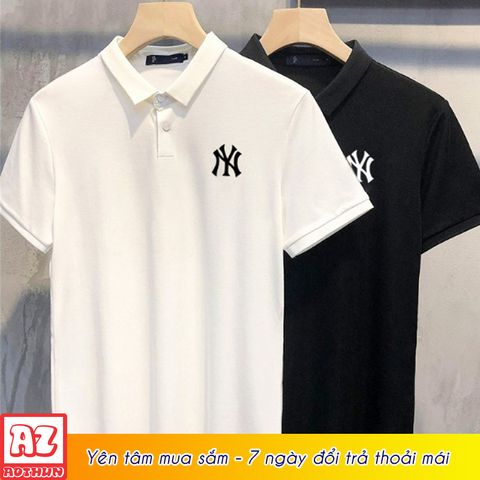  Áo thun Nam Nữ Cổ trụ Polo in logo NY đẹp - Vải thun Cá sấu M2492 