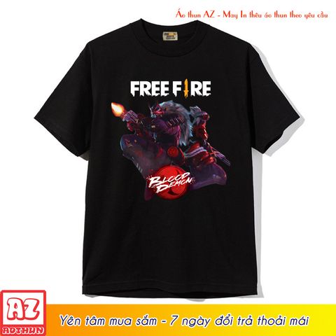  Áo thun Free Fire màu đen và trắng Blood Demon FF - Mẫu mới M2729 