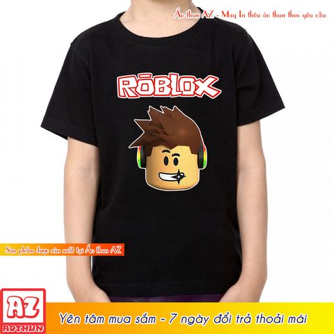  Áo thun trẻ em in hình game roblox màu đen và trắng M2889 