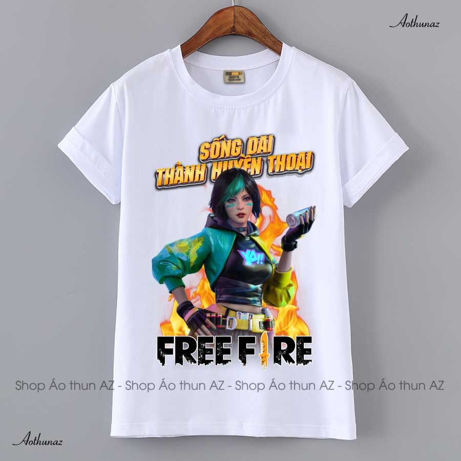 Áo thun Game Free Fire in hình nhân vật Steffie - Cotton Thái Form rộng M2441