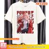 Áo thun in hình chainsaw man makima power angel devil - Vải cotton thái