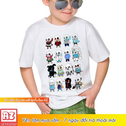  Áo thun trẻ em in hình sans ink error 404 606 nhiều mẫu san game cho bé - Vải cotton thái M3216 