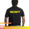 Áo thun polo cổ trụ nam in logo bảo vệ security màu vàng 2 mặt M3205