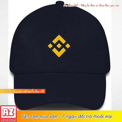  Nón kết nam nữ màu đen thêu logo Binance thời trang KK581 