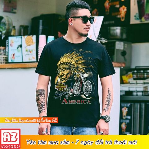  Áo thun nam in hình thổ dân motor 3d thái lan - bigsize 5XL 6XL 7XL M2999 