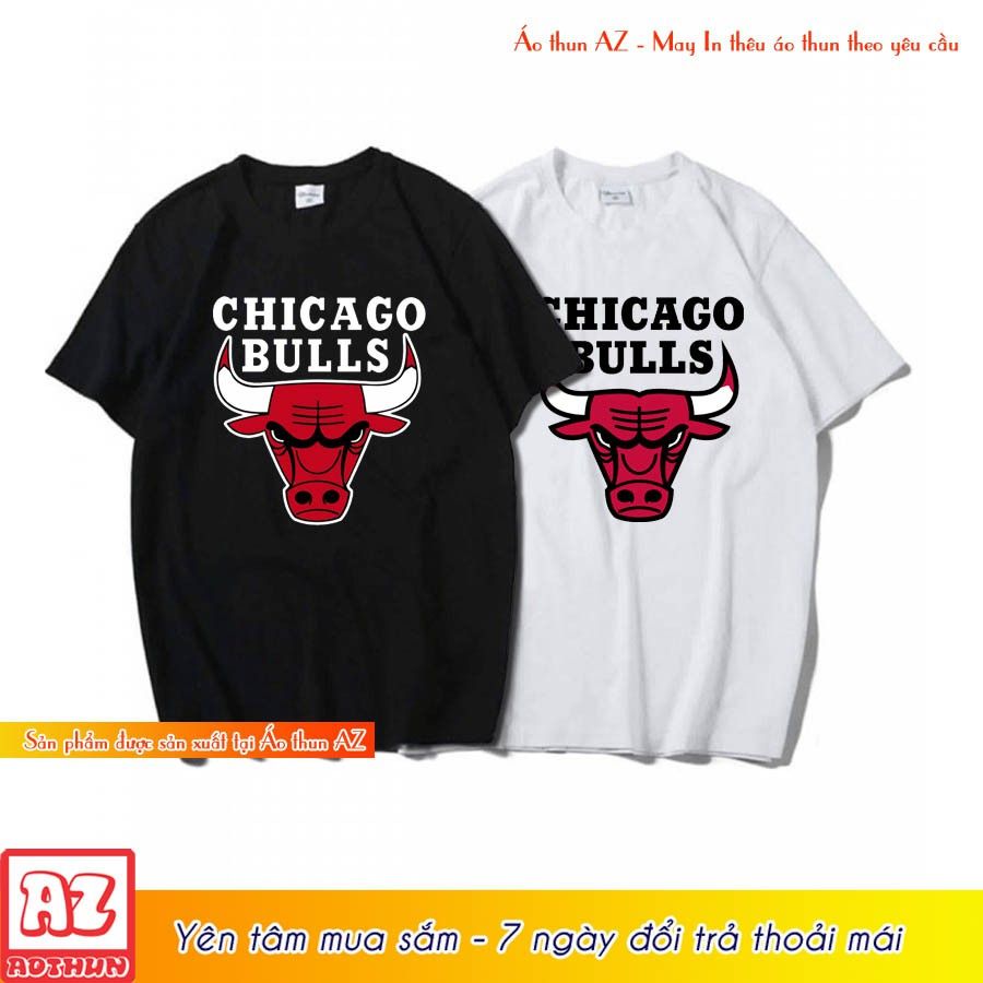 Áo thun Bull Chicago thời trang màu đen và trắng - Form rộng Unisex M2793