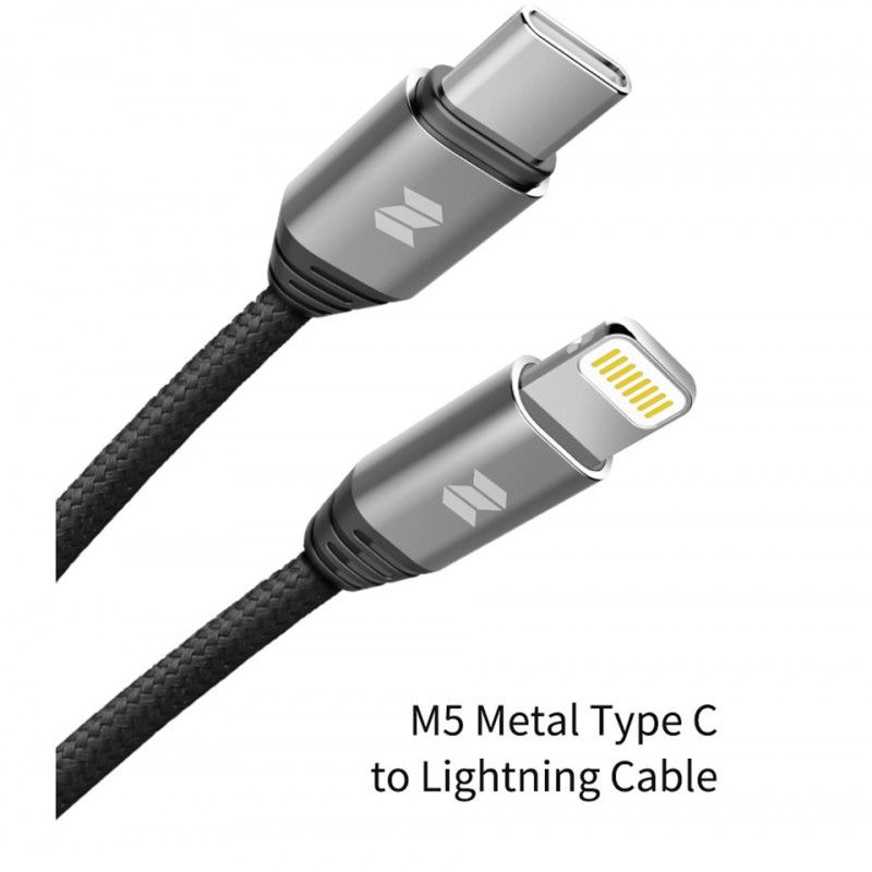CABLE ROCK USB TYPE-C TO LIGHTNING M5 BK