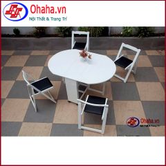 Bộ bàn ăn thông minh xếp gọn đa năng Ohaha Hình Oval - BA012