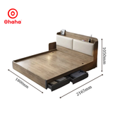Giường ngủ gỗ cao cấp bọc nệm Ohaha - GN002