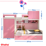 Giường tầng thông minh Ohaha kết hợp tủ áo - GTTM002