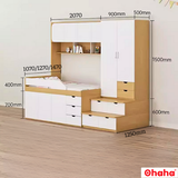 Giường tầng thông minh Ohaha kết hợp tủ áo và bàn học - GTTM011