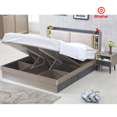 Giường ngủ gỗ cao cấp bọc nệm OHAHA - GN011