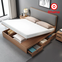 Giường ngủ gỗ công nghiệp bọc nệm OHAHA - GN015