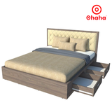 Giường ngủ gỗ công nghiệp bọc nệm OHAHA - GN019