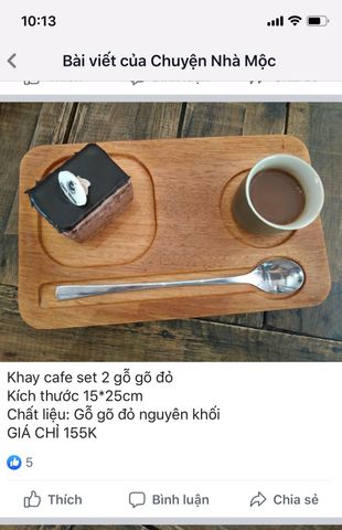  088- Khay cafe set 2 gỗ dâu rừng nguyên khối 15*25cm 