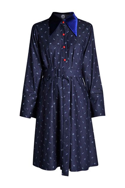 Velvet Collar Cotton Dress