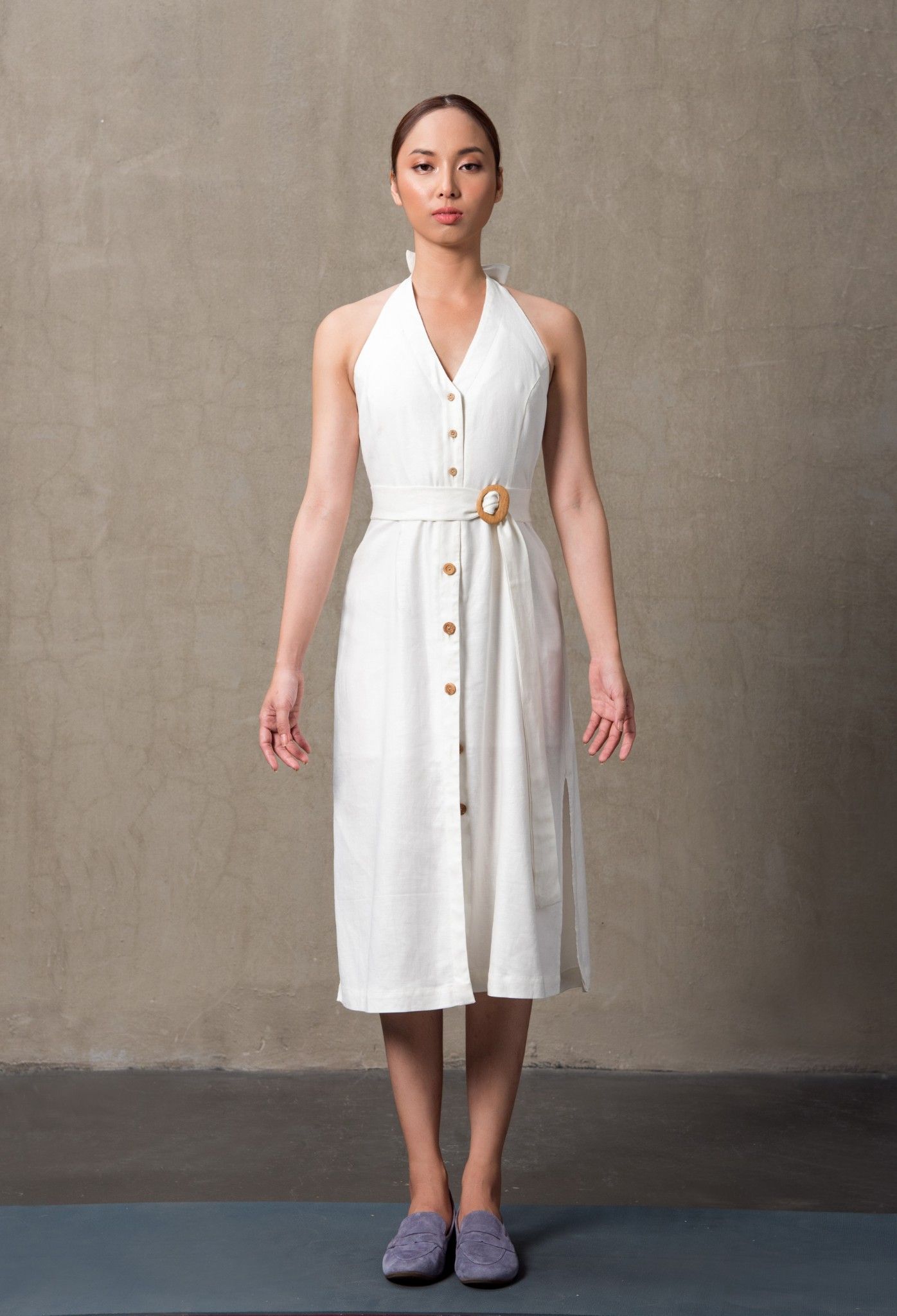 SLEEVELESS LINEN DRESS