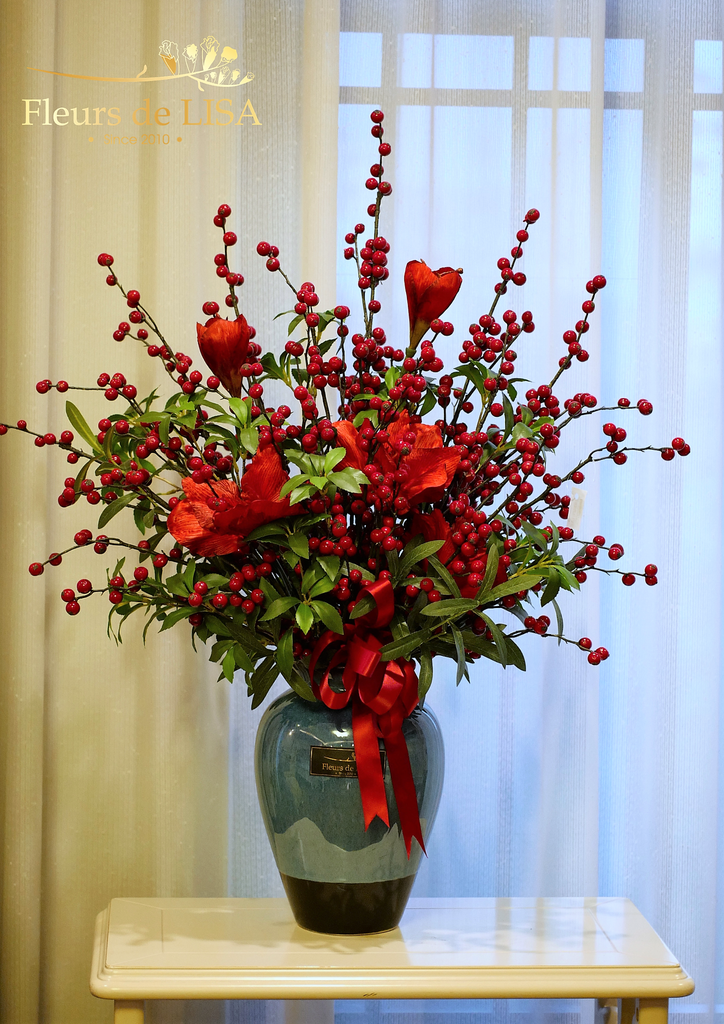  Aliane - Bình hoa lụa trang trí phòng khách 