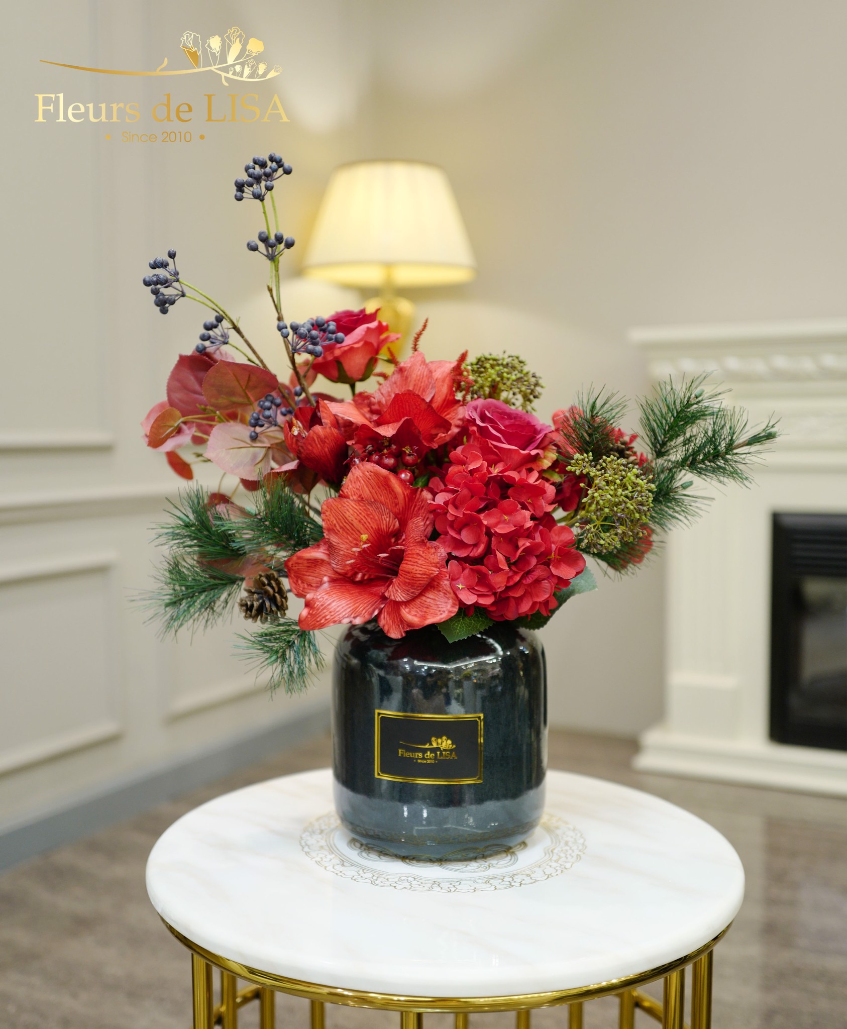  Garnet - Bình hoa lụa trang trí nội thất 