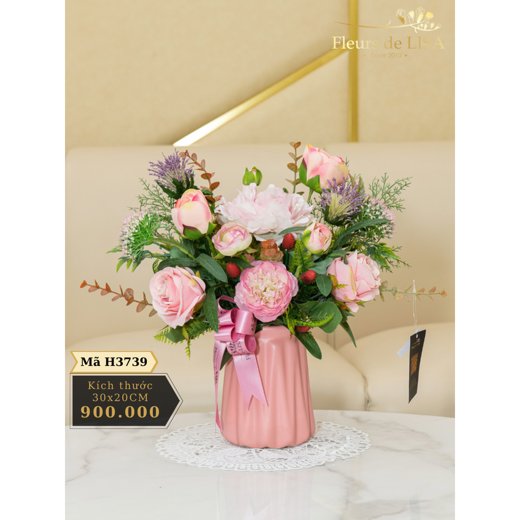  Le bouquet de fleurs - Hoa lụa cao cấp phong cách Pháp 