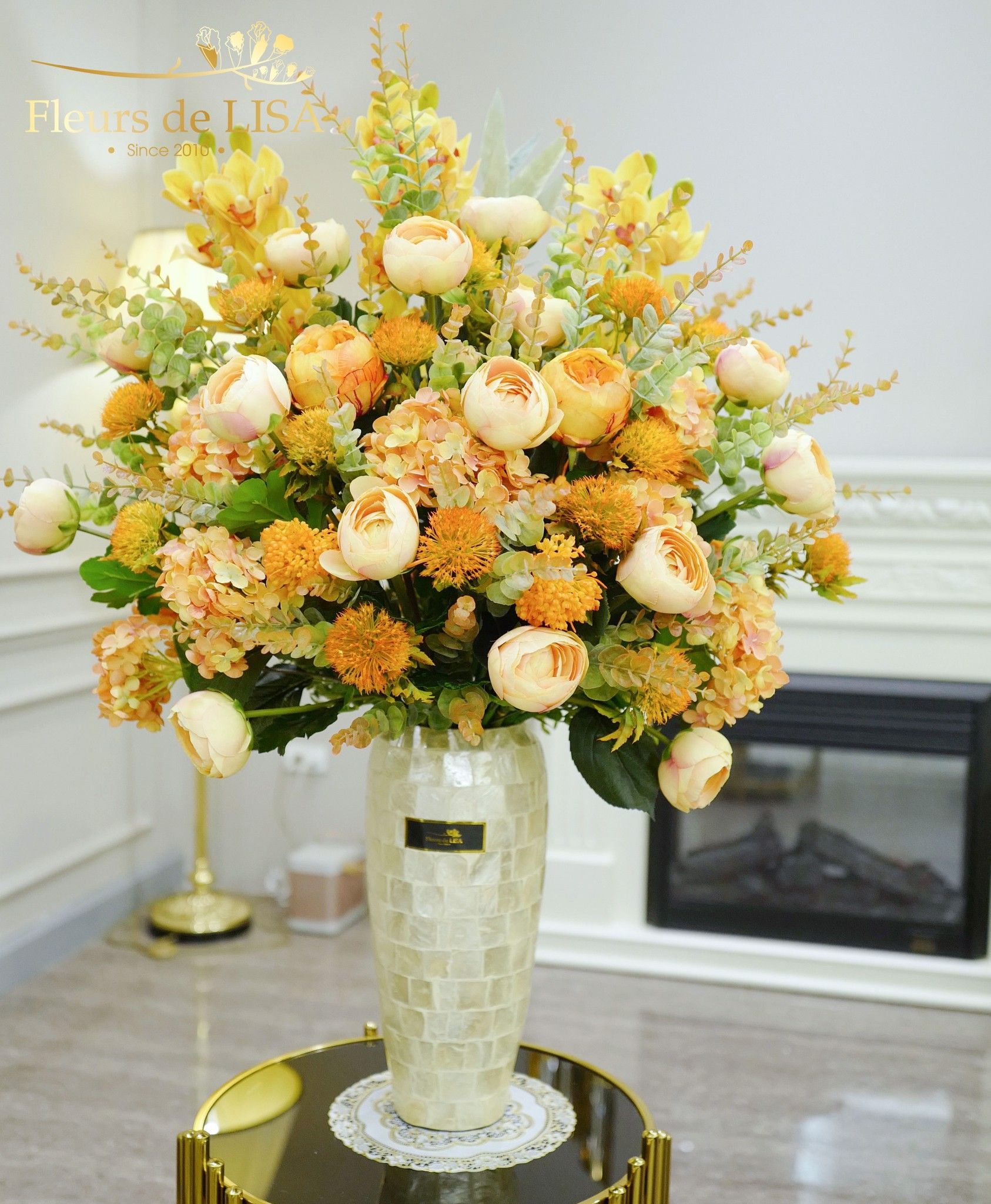  Golden Times - Bình hoa lụa trang trí nội thất 