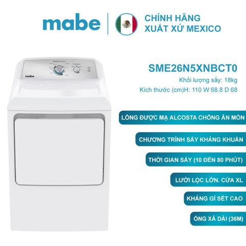 Máy sấy Mabe Dryer 18kg SME26N5XNBCT0