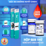 Máy đo đường huyết CHIDO tặng hộp 50 que thử + gói 50 kim lấy máu - Bảo hành 5 năm chính hãng