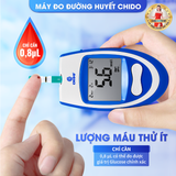 Máy đo đường huyết CHIDO tặng hộp 50 que thử + gói 50 kim lấy máu - Bảo hành 5 năm chính hãng