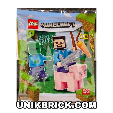  LEGO Minecraft 662101 Steve Zombie and Pig Foil Pack Polybag 