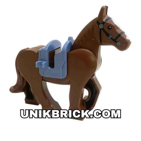  LEGO Brown Horse With Gray Saddle Castle Lotr 