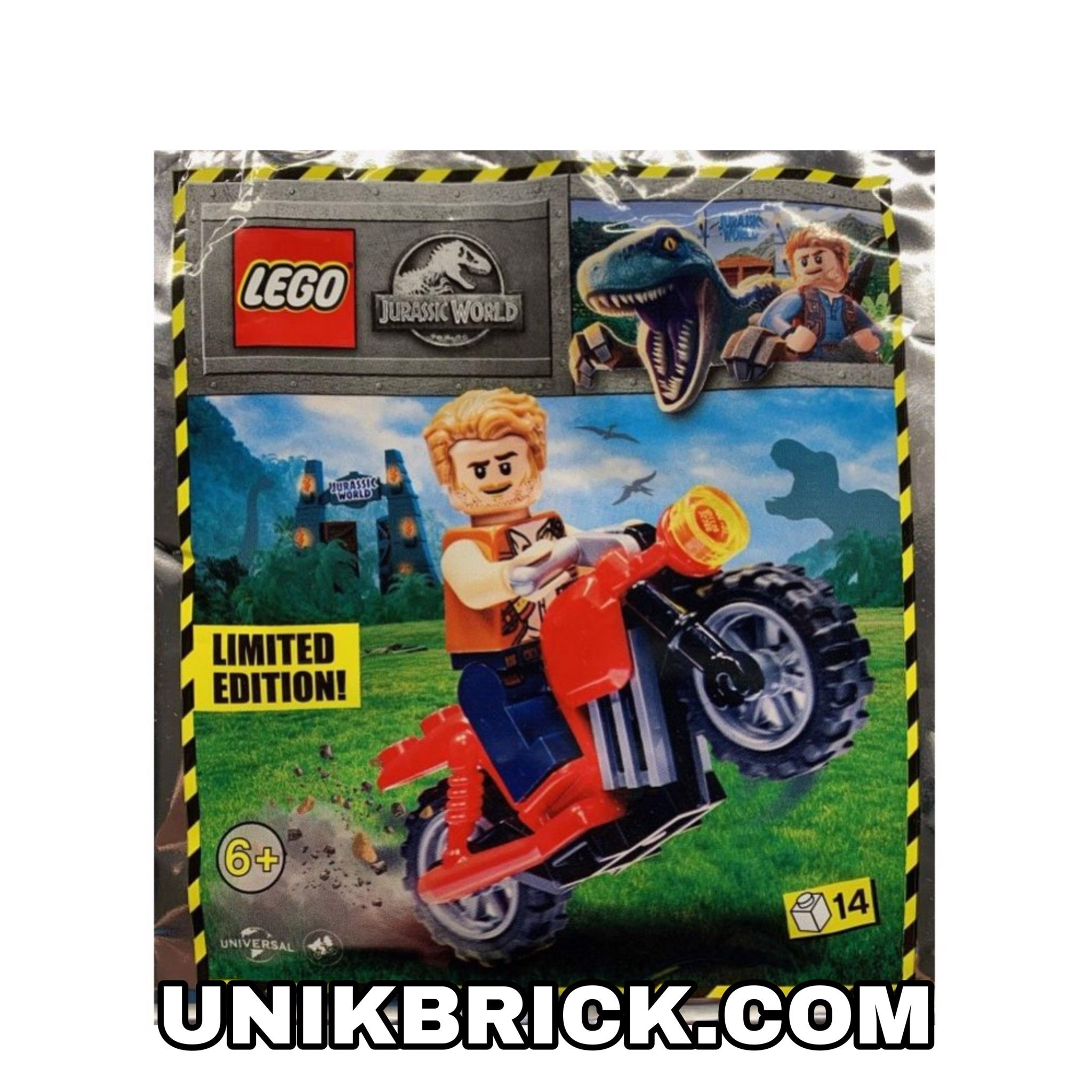 LEGO Jurassic World 122114 Owen with Motorcycle Foil Pack Polybag