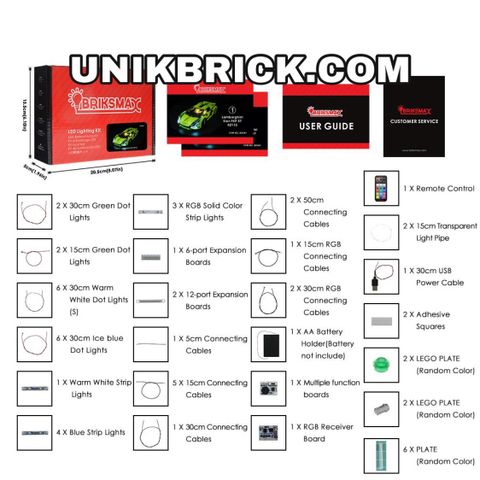  [HÀNG ĐẶT/ ORDER] Briksmax Light Kit For Lego Lamborghini Sián FKP 37 42115 