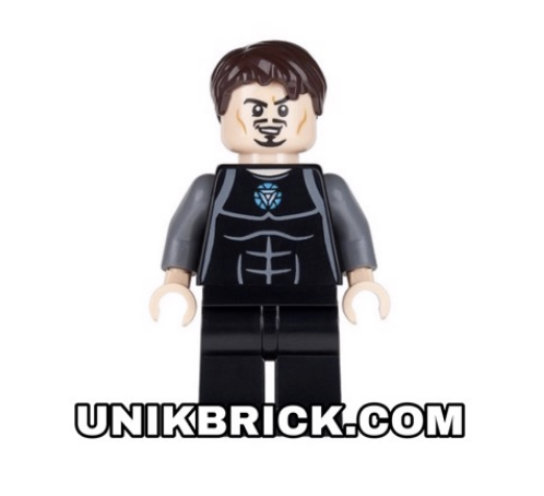 [CÓ HÀNG]  LEGO Marvel Tony Stark Black and Dark Bluish Gray Jumpsuit