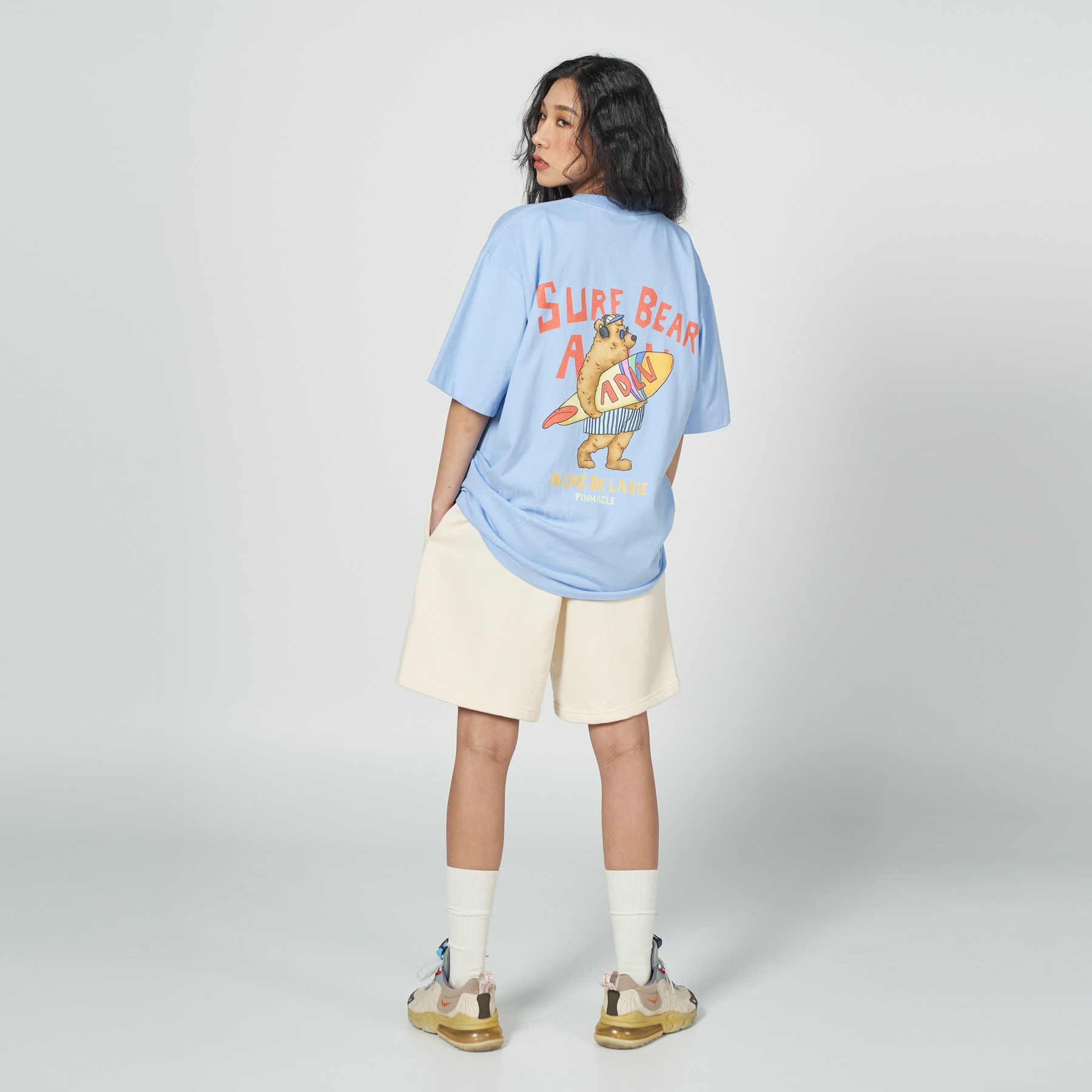  Áo thun ADLV - Acmé de la vie - SURFING BEAR SHORT SLEEVE T-SHIRT SKYBLUE 