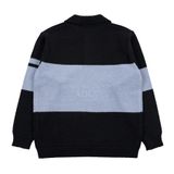  Áo Sweater Acmé de la vie - STRIPE POLO COLLAR KNIT BLACK 